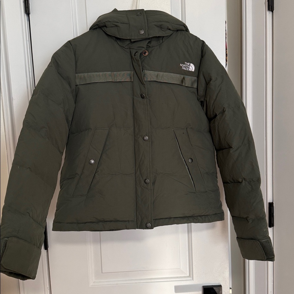 The North Face Olive Green Puffer Jacket